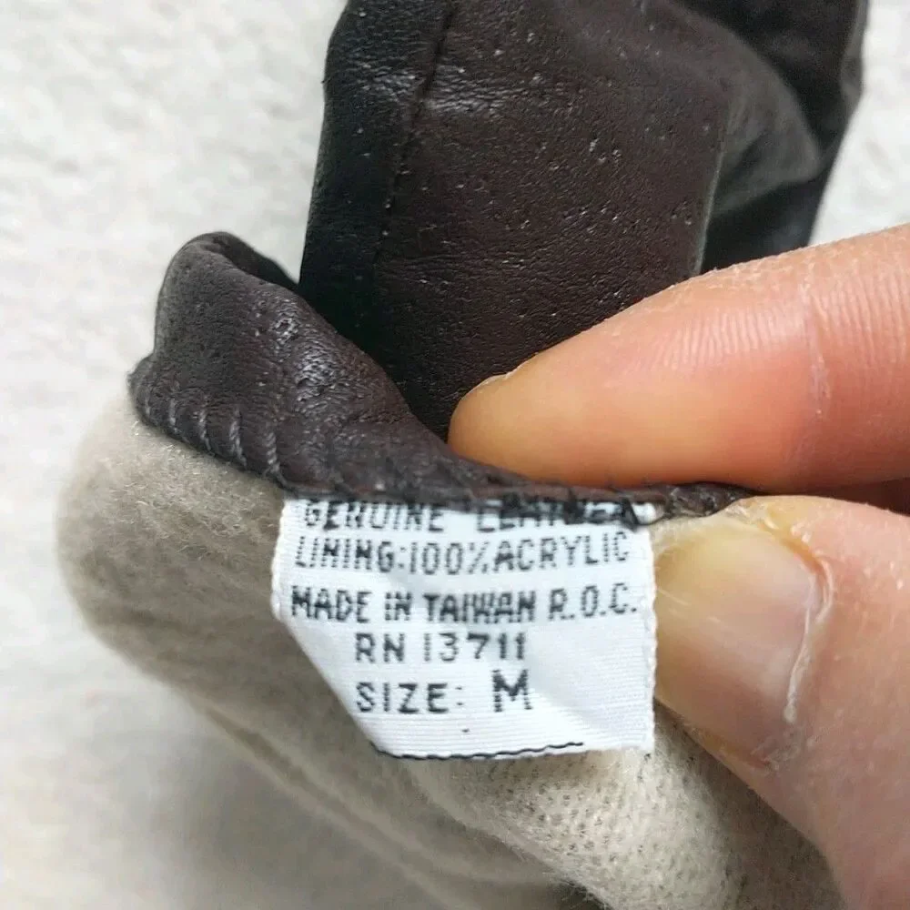 Genuine Leather Gloves Womens M/S*Brown Lined Quiet Luxury